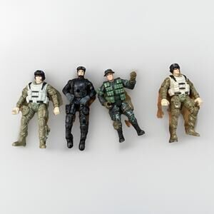 Lot of 4 Chap Mei Soldier Action Figures Vntg – Army / Military – 3.75” – Loose
